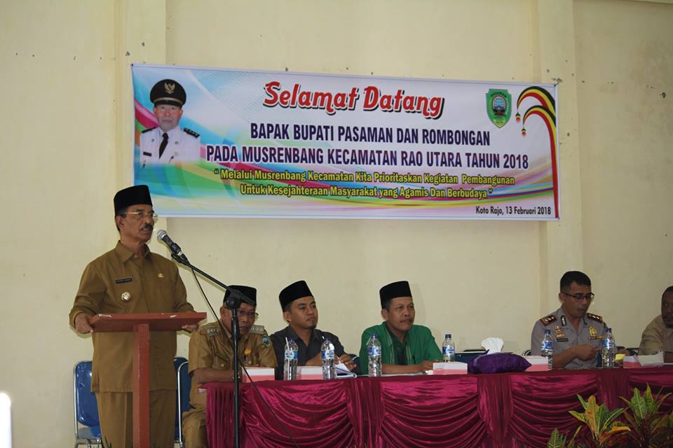 BUPATI YUSUF LUBIS DAN KAPOLRES PASAMAN HADIRI MUSRENBANG RAO UTARA