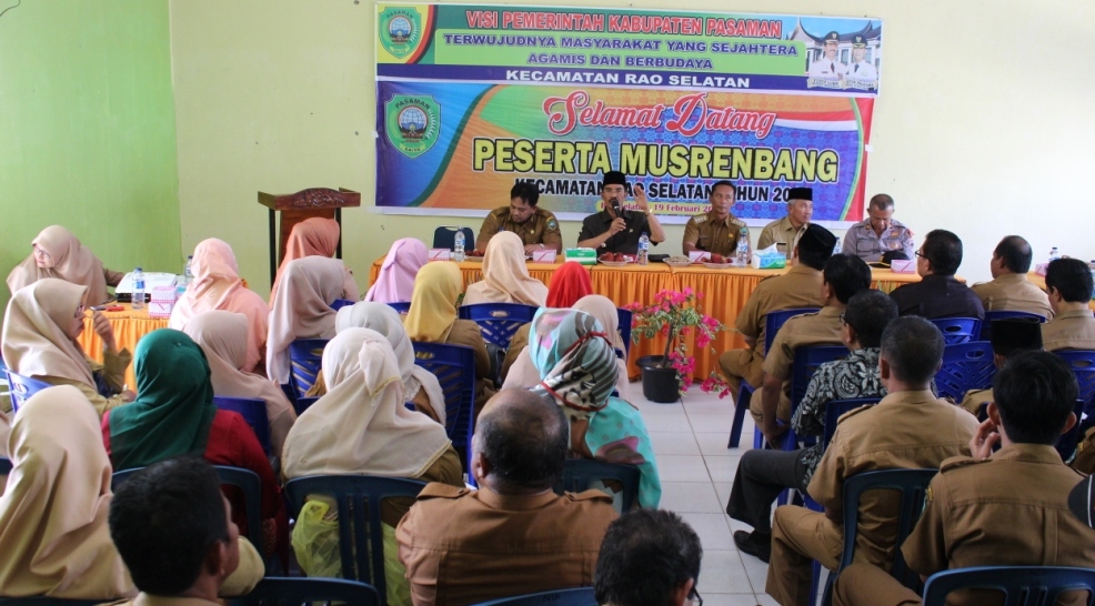 BUPATI YUSUF LUBIS.SH.MSi MEMBUKA MUSRENBANG KECAMATAN RAO SELATAN