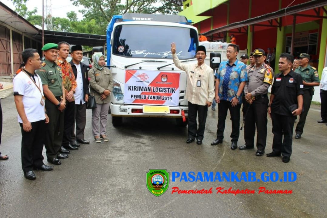 BUPATI H. YUSUF LUBIS.SH. MSi LAUNCHING PENDISTRIBUSIAN LOGISTIK PEMILU PILPRES DAN PILEG KE TPS SE PASAMAN