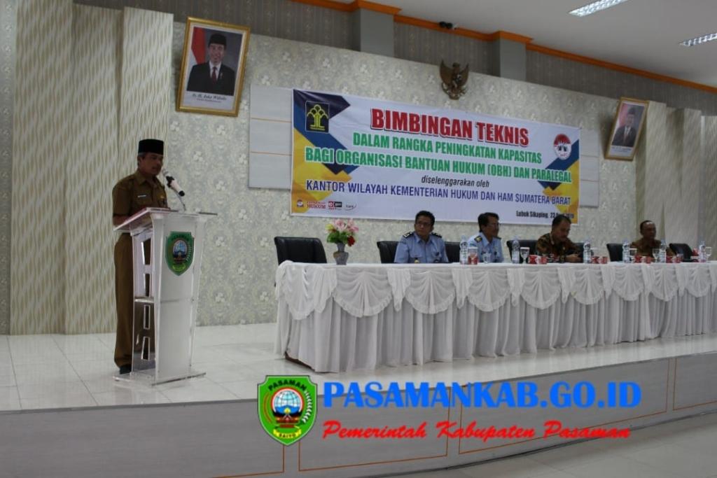 KANWIL KEMENKUM HAM SUMBAR DAN PEMKAB PASAMAN GELAR BIMTEK PENINGKATAN KAPASITAS OBH DAN PARALEGAL