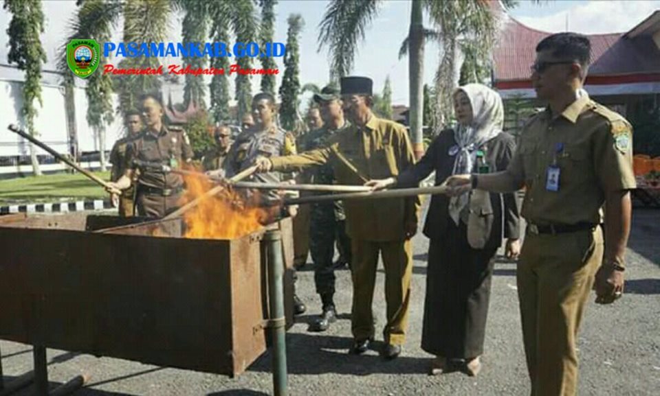 Bupati Pasaman Hadiri Pemusnahan Barang Bukti Narkoba