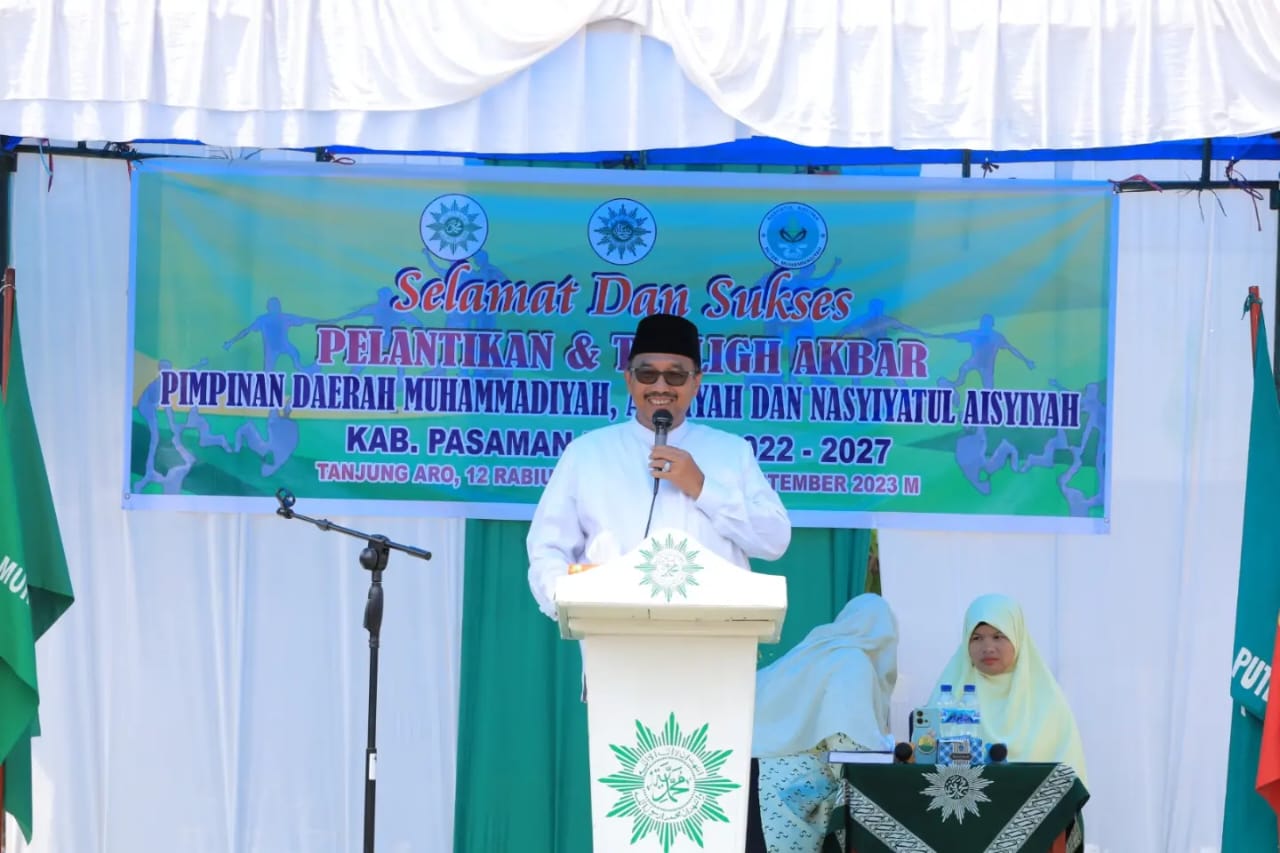 Bupati Pasaman Menghadiri Pengukuhan Pimpinan Daerah Muhammadiyah, Aisyiyah, dan Nasyiyatul Aisyiyah Kabupaten Pasaman