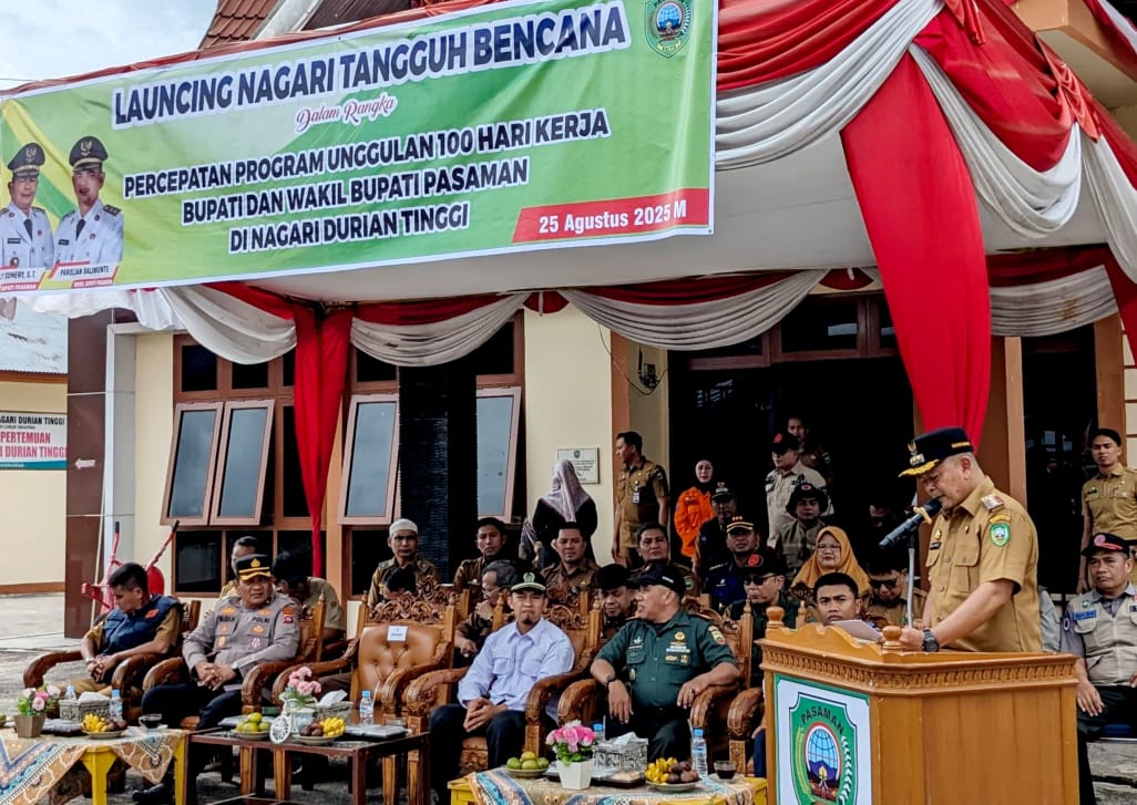 Bupati Pasaman Welly Suhery Launching Durian Tinggi Sebagai Nagari Tangguh Bencana