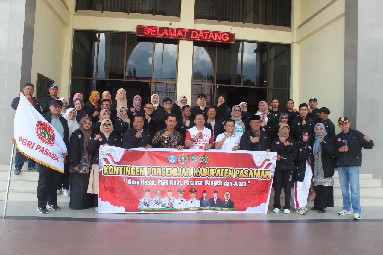 Perkuat Solidaritas Pendidik, Wakil Bupati Pasaman Lepas Kontingen Porsenijar ke Tingkat Provinsi