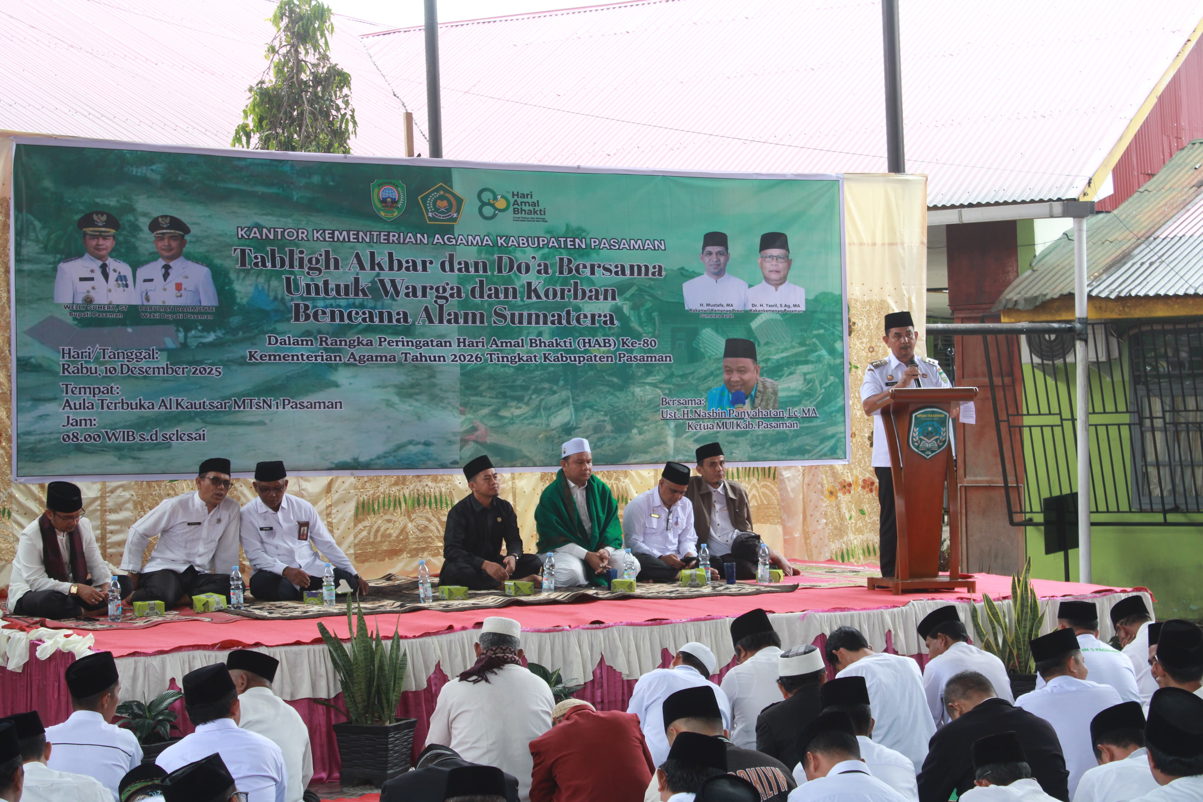 Perkuat Solidaritas Bencana, Wakil Bupati Parulian Ajak Ratusan Jemaah Tabligh Akbar Maknai HAB Ke-80 Kemenag
