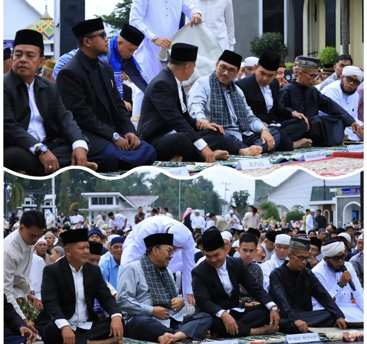 Diselimuti Cuaca Mendung, Sholat Id di Kantor Bupati Pasaman Berjalan Khidmat  Welly Suheri: Awal kembali fitrah dan perbaikan langkah ke depan.